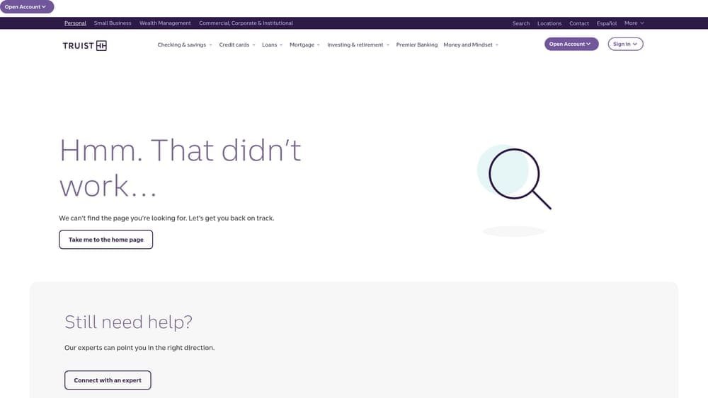 Screenshot of Truist Bank Physician Loan Program website