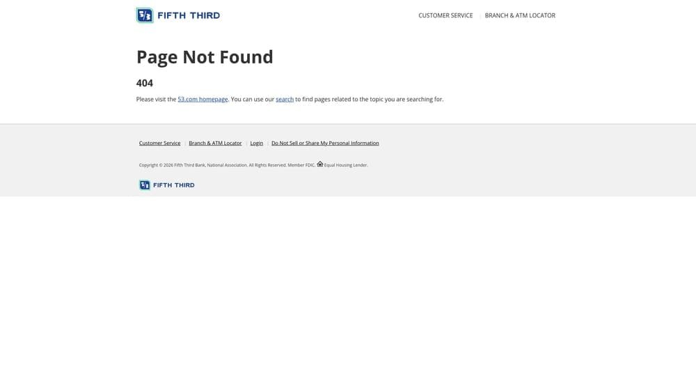 Screenshot of Fifth Third Bank Physician Mortgage website